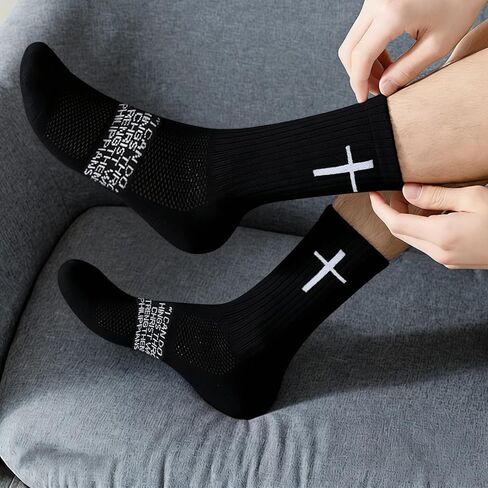 6 pairs christian socks cross prayer socks with bible verse,christian gift for man women youth birthday christmas in Saudi Arabia
