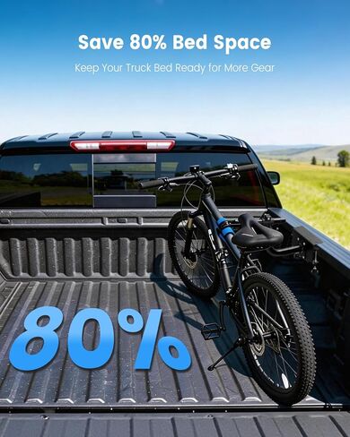 رف دراجة لسرير الشاحنة مُحسَّن للالتقاطات، رفوف سيارات للدراجة شديدة التحمل مع تعديل متعدد الزوايا بزاوية 360 درجة، حامل دراجة على سرير بيك أب مناسب عالمي مع وسادات مطاطية مضادة للتصادم in Kuwait