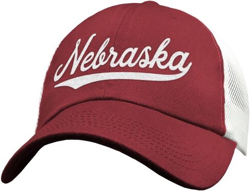 قبعة نبراسكا للرجال والنساء - قبعة سائق الشاحنة بنمط رياضي لكرة القدم بجامعة ستيت كوليدج - NE USA in Kuwait