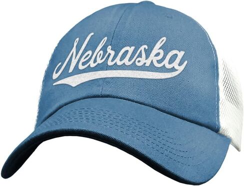 قبعة نبراسكا للرجال والنساء - قبعة سائق الشاحنة بنمط رياضي لكرة القدم بجامعة ستيت كوليدج - NE USA in Kuwait