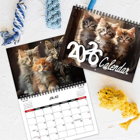 2026 Cat Wall Calendar — 2026 Wall Calendar, 12-Month Full Year, January 2026 to December 2026, Size 8" x 11", Double-Bound Design, Cute Cat Calendar in Saudi Arabia
