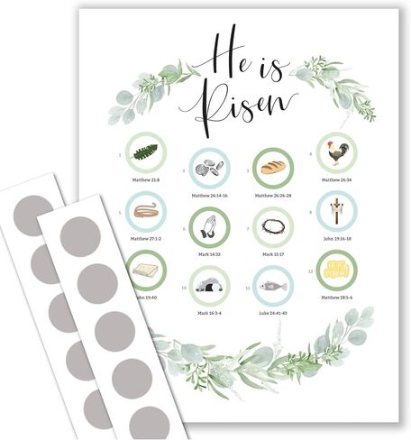 He is Risen Easter Calendar - Scratch-off Advent Calendar for Kids and Adults with Bible Scriptures and Easter Story - Family Activity Easter Chart - Easter Gift in Saudi Arabia