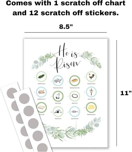 He is Risen Easter Calendar - Scratch-off Advent Calendar for Kids and Adults with Bible Scriptures and Easter Story - Family Activity Easter Chart - Easter Gift in Saudi Arabia