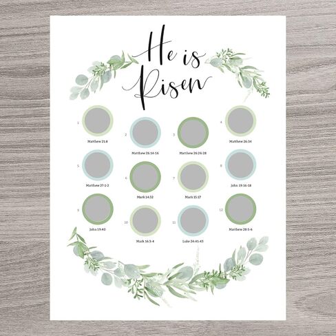 He is Risen Easter Calendar - Scratch-off Advent Calendar for Kids and Adults with Bible Scriptures and Easter Story - Family Activity Easter Chart - Easter Gift in Saudi Arabia