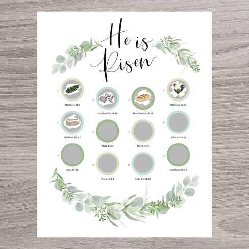 He is Risen Easter Calendar - Scratch-off Advent Calendar for Kids and Adults with Bible Scriptures and Easter Story - Family Activity Easter Chart - Easter Gift in Saudi Arabia