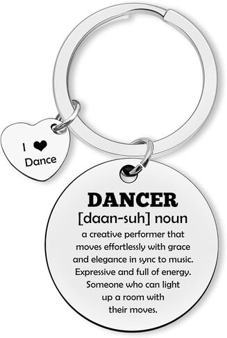 Dabihu Dance Themed Keychain - Silver - Dance Lovers, Teachers & Friends - Modern Style - Exquisite Finish, Velvet Pouch in Saudi Arabia