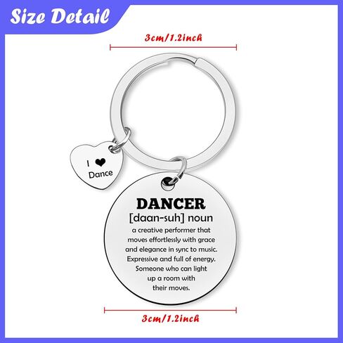 Dabihu Dance Themed Keychain - Silver - Dance Lovers, Teachers & Friends - Modern Style - Exquisite Finish, Velvet Pouch in Saudi Arabia