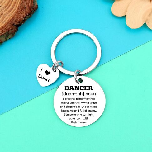 Dabihu Dance Themed Keychain - Silver - Dance Lovers, Teachers & Friends - Modern Style - Exquisite Finish, Velvet Pouch in Saudi Arabia