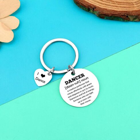 Dabihu Dance Themed Keychain - Silver - Dance Lovers, Teachers & Friends - Modern Style - Exquisite Finish, Velvet Pouch in Saudi Arabia