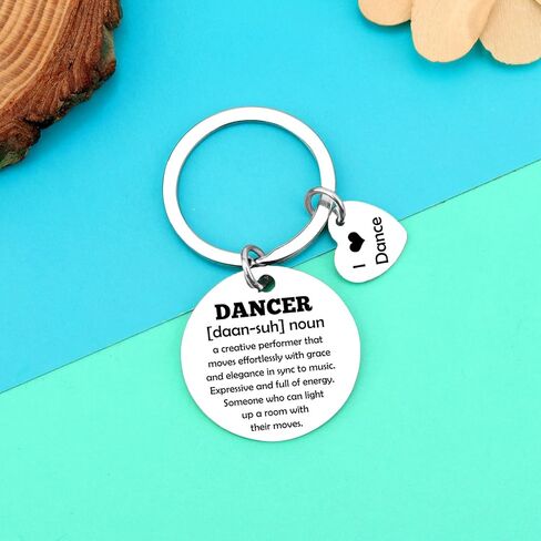 Dabihu Dance Themed Keychain - Silver - Dance Lovers, Teachers & Friends - Modern Style - Exquisite Finish, Velvet Pouch in Saudi Arabia