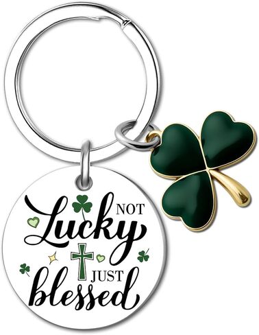 Good Luck Charms St Patricks Day Accessories Irish Gifts for Women Clover Keychain Shamrock Decorations Irish Blessing Clover Charm St. Patrick's Day Decorations in Kuwait