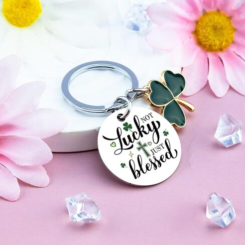 Good Luck Charms St Patricks Day Accessories Irish Gifts for Women Clover Keychain Shamrock Decorations Irish Blessing Clover Charm St. Patrick's Day Decorations in Kuwait
