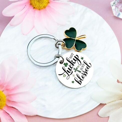 Good Luck Charms St Patricks Day Accessories Irish Gifts for Women Clover Keychain Shamrock Decorations Irish Blessing Clover Charm St. Patrick's Day Decorations in Kuwait