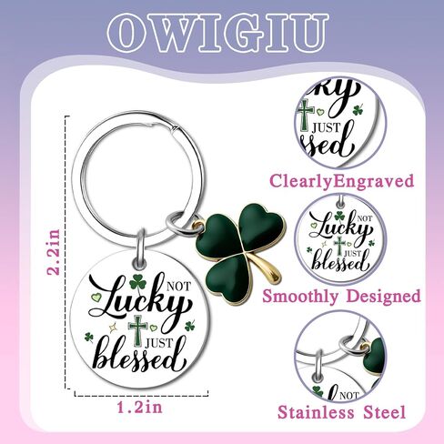 Good Luck Charms St Patricks Day Accessories Irish Gifts for Women Clover Keychain Shamrock Decorations Irish Blessing Clover Charm St. Patrick's Day Decorations in Kuwait