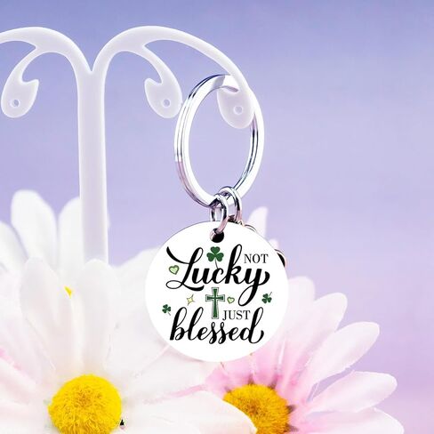Good Luck Charms St Patricks Day Accessories Irish Gifts for Women Clover Keychain Shamrock Decorations Irish Blessing Clover Charm St. Patrick's Day Decorations in Kuwait