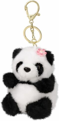 Panda Plush Keychain Cute Panda Bag Charm Soft Plush Key Ring with Metal Clasp for Backpack Purse and Car Keys in Saudi Arabia