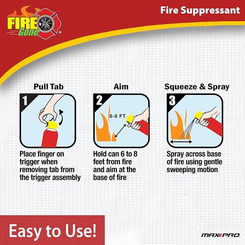 Fire Gone 2NBFG2704 White/Red Fire Suppressant Canisters - 16 Ounce, (Pack of 2 Units) in Kuwait