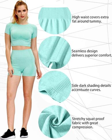 Seamless Biker Shorts for Women High Waist Butt Lifting Workout Yoga Activewear in Saudi Arabia