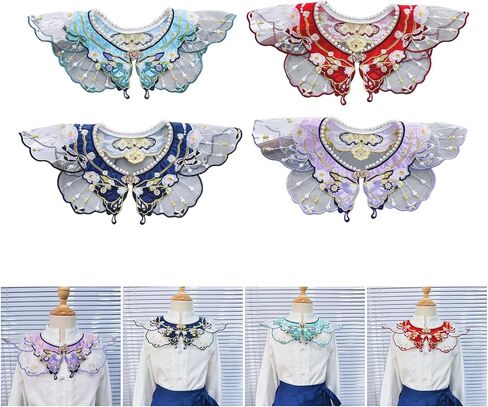 False Shawl Pearls Shawl Wrap Yunjian Collar Detachable Embroidery Floral Decorative Chinese Mamianqun Yunjian in Saudi Arabia