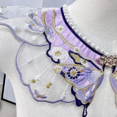 False Shawl Pearls Shawl Wrap Yunjian Collar Detachable Embroidery Floral Decorative Chinese Mamianqun Yunjian in Saudi Arabia
