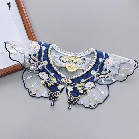 False Shawl Pearls Shawl Wrap Yunjian Collar Detachable Embroidery Floral Decorative Chinese Mamianqun Yunjian in Saudi Arabia