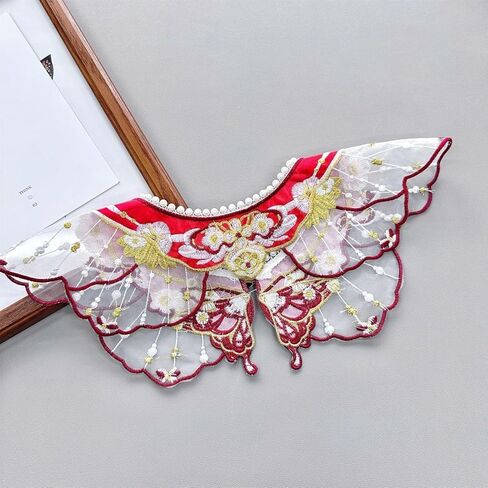 False Shawl Pearls Shawl Wrap Yunjian Collar Detachable Embroidery Floral Decorative Chinese Mamianqun Yunjian in Saudi Arabia