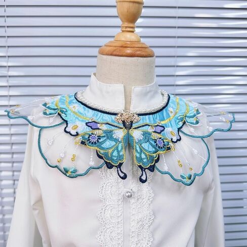 False Shawl Pearls Shawl Wrap Yunjian Collar Detachable Embroidery Floral Decorative Chinese Mamianqun Yunjian in Saudi Arabia