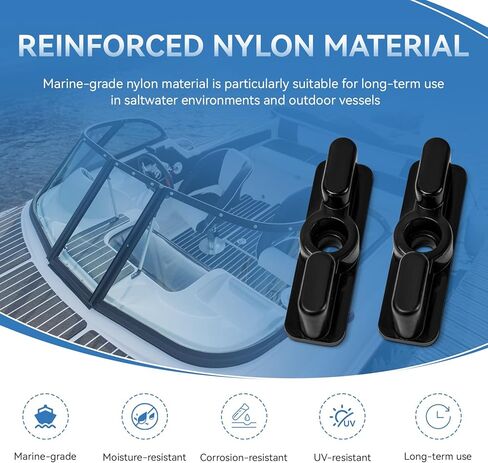 مزلاج مزدوج للزجاج الأمامي للقارب، مزلاج بديل لقفل نافذة الباب البحري، أجهزة مشبك فتحة القارب، تحمي النوافذ وتمنع الرياح القوية، 4 قطع in Kuwait