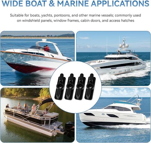 مزلاج مزدوج للزجاج الأمامي للقارب، مزلاج بديل لقفل نافذة الباب البحري، أجهزة مشبك فتحة القارب، تحمي النوافذ وتمنع الرياح القوية، 4 قطع in Kuwait