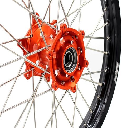 KKE 2.15 * 18" Dirt Bike CNC Rear Wheel Rim Fit KTM EXC/EXC-F/SX/SX F/XC/XCF/XCW/XCF-W 125-530 2003-2026 Orange Hub in Kuwait