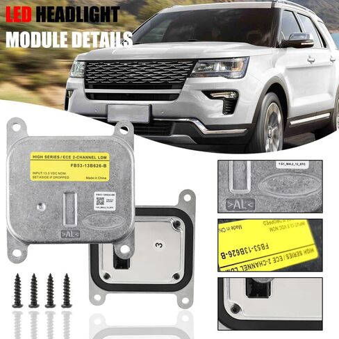 LED Module for 2016-2019 Ford Explorer, Replacement FB53-13B626-B, FB53-13B626-BB, FB53-13B626-BC, FB5Z-13C788-B Headlight Control Unit, 2-CHANNEL LDM. in Saudi Arabia
