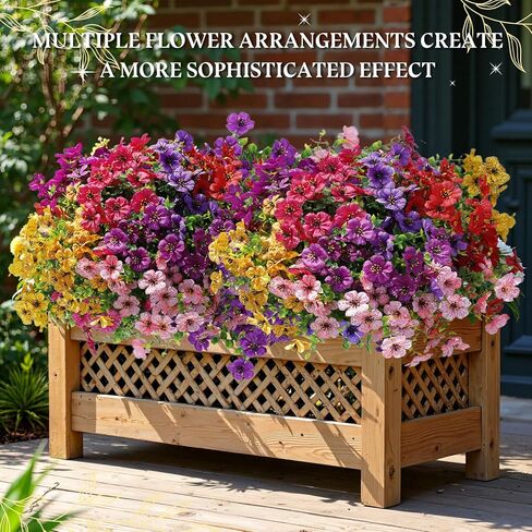 FGSAEOR 12 Bundles Artificial Flowers for Outdoor Indoor, Faux Flower Daisy with Eucalyptus Leaves Fake Plants Greenery, Garden Home Decor for Boxwood Porch Patio in Saudi Arabia