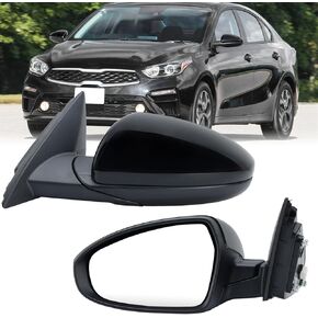مرآة جانبية للسائق الأيسر متوافقة مع 2019 2020 2021 2022 2023 2024 Kia ​​Forte مرآة باب الرؤية الخلفية اليسرى دليل زجاج كهربائي قابل للطي أسود 3 دبابيس KI1320226 87610M7000 in Kuwait