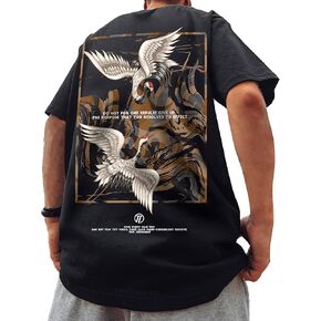 XYXIONGMAO Men's Casual Sports Japanese Streetwear Hip Hop Unisex Animal Crane Graphic Chucky Printed T-Shirt in Kuwait