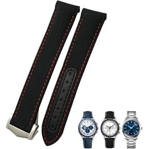 سوار ساعة 19 ملم 20 ملم 21 ملم من قماش النايلون عالي الكثافة، لساعة اوميغا سيماستر 300 AT150 سبيدماستر لونجين ترقية استبدال حزام الساعة in Kuwait