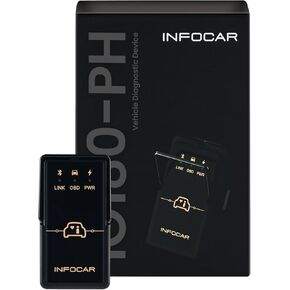 IO180-PH Smart OBD2 Scanner / ELM327 Bluetooth Vehicle Diagnostic Tool/Supports English/Free Dedicated App/Lifetime Updates/iOS & Android Compatible/Easy in-App Connection in Saudi Arabia