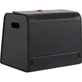 Trunk Organizers, Car Organizers, Storage Solutions, and Car Storage Organizers for SUVs, Sedans, Back Seats, and Luxury Vehicles with Lid, Leather, Small, Large Car shoes box (Plain Black, XXL) in Kuwait