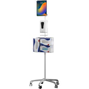 حامل طبي متنقل – حامل أرضي متنقل طبي من CTA لأجهزة iPad 7/8/9 Gen 10.2 بوصة، 12.9 بوصة iPad Pro، 11 بوصة iPad Pro، iPad Mini، iPad Air 4، Surface Pro X، وأجهزة لوحية أخرى مقاس 7-13 بوصة - أبيض in Kuwait