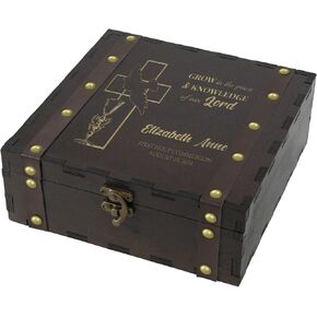 صندوق تذكار خشبي مخصص، صندوق ذاكرة خشبي مخصص، صندوق تخزين مزخرف باسم مخصص لمجوهرات الصور، صندوق تذكاري مخصص لهدايا عيد ميلاد التخرج والتقاعد in Kuwait