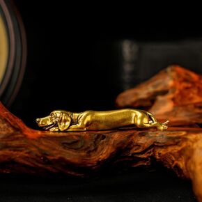 CHOVY Adjustable Dachshund Dog Ring in Solid Brass - Vintage Distressed Open Band Pet Lover Jewelry, Unisex Sizing Adjustable Finger Ring for Him/Her, Gothic Boho Animal Theme Statement Piece in Kuwait