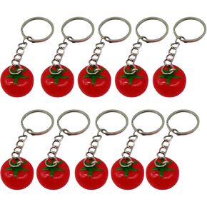 10 Pcs Tomato Keychain Key Chain Fruit Keyrings Handbag Purse Charm Pendant Cute Bag Accessories Hanging Key Ring for Women Girls in Kuwait