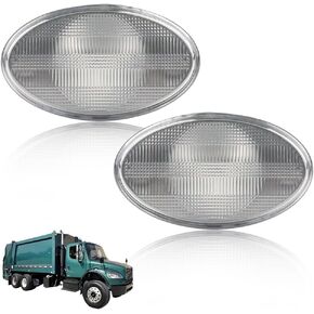 ضوء علامة جانبية للحاجز الأمامي LED متوافق مع Freightliner M2 106 112 2002-2022، [معتمد من DOT] [IP67 مقاوم للماء] مصباح إشارة الانعطاف، قطعتان، عدسة مدخنة in Kuwait