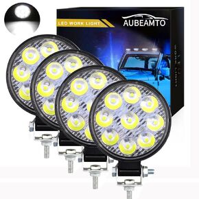 مصابيح ضباب LED بمصد سيارة 3 بوصة للطرق الوعرة - 4 عبوات من شريط إضاءة دائري 8000 لومن، وسبوت للشاحنات 12 فولت 24 فولت، ATV، SUV، UTV، 4WD - ضمان لمدة عامين in Kuwait