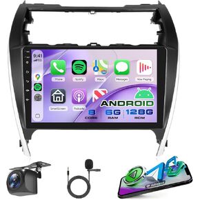 راديو 4G 64G لسيارة Toyota Camry 2012 2013 2014 Rimoody Android Car Stereo مع Carplay Android Auto Mirror Link GPS WiFi 10.1 بوصة شاشة لمس بلوتوث FM DSP-36 59-UI Themes AHD كاميرا احتياطية in Kuwait