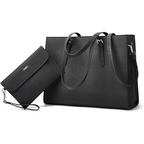 Laptop Bag for Women 15.6 inch Laptop Tote Bag Leather Classy Computer Briefcase Work Waterproof Handbag Professional Womens Business Office Bag Purse 2pcs in Saudi Arabia