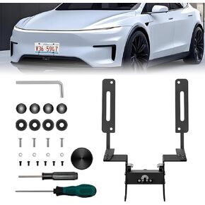 2025 2026 Tesla Model Y Juniper Lockable No-Drill Front License Plate Holder, Anti-Theft License Plate Bracket Mount, No Adhesive, No Camera Block, Compatible with Model Y Accessories in Kuwait
