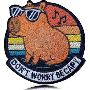 Chill Capybara Morale Patch – “Don’t Worry Be Capy" Funny 3" Embroidered Animal Patch with Sunglasses, Hook & Loop Backing for Backpacks, Jackets, Dog Vests, Tactical Gear & Patch Walls in Kuwait