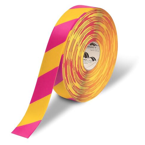 Mighty Line Diagonal Floor Tape 3 inch White/Red 100' Roll in Saudi Arabia