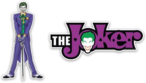ملصقات ديناميكية مرخصة رسميًا من DC Comics The Joker وشعار Elektroplate | ملصقات فينيل ممتازة مقاومة للطقس للسيارات وزجاجة المياه والهاتف والمزيد| صنع في الولايات المتحدة الأمريكية | مجموعة من 2 in Saudi Arabia