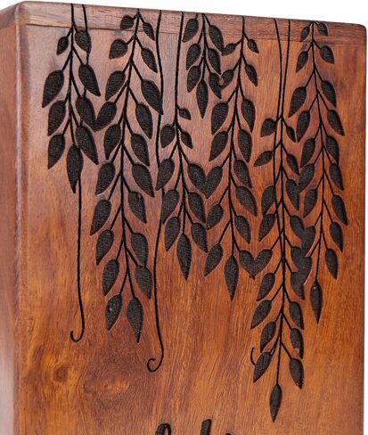 Personalized Engraved Wood Urn for Human & Pet Ashes, Handcrafted Wooden Funeral Memorial Urns for Dogs & Cats, Large Capacity Cremation Keepsake Box, Custom Size XS to XL (12 lbs to 250 lbs Capacity) in Saudi Arabia